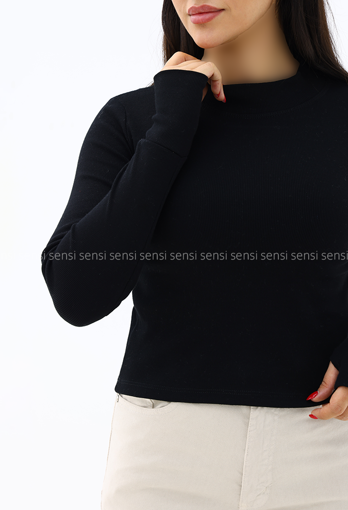 بلوز زنانه یقه ایستاده کبریتی کشی کد1006812